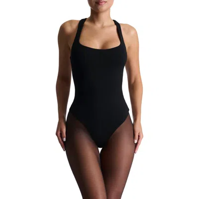 Naked Wardrobe Nw Sculpt Racerback Bodysuit In Black