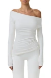 Naked Wardrobe Off The Shoulder Ruched Top In White