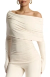 Naked Wardrobe Off The Shoulder Top In Cream