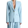 Naked Wardrobe One-button Blazer In Baby Blue