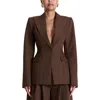 Naked Wardrobe One-button Blazer In Brown