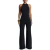 Naked Wardrobe Open Back Halter Wide Leg Jumpsuit In Black