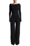Naked Wardrobe Open Back Long Sleeve Jumpsuit In Black