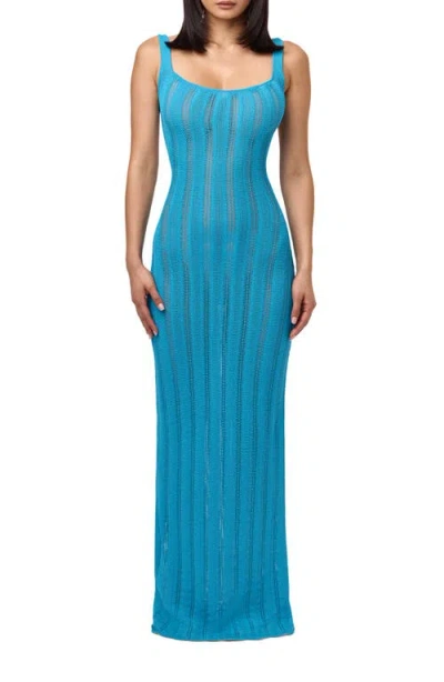 Naked Wardrobe Open Back Sheer Maxi Dress