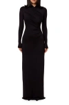 Naked Wardrobe Overlap Neck Long Sleeve Maxi Dress In Black