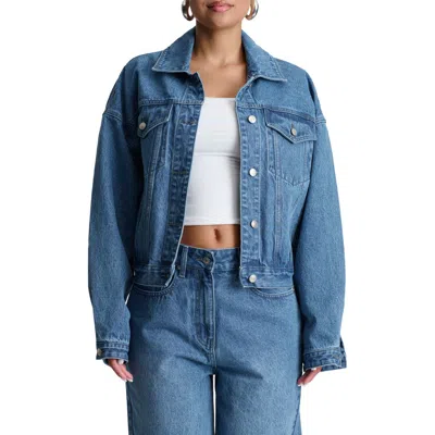 Naked Wardrobe Oversize Denim Trucker Jacket In Medium Wash