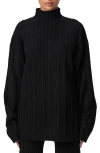 Naked Wardrobe Oversize Funnel Neck Sweater In Black