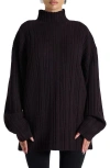 Naked Wardrobe Oversize Funnel Neck Sweater In Black