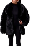 Naked Wardrobe Oversize Fur Jacket In Animal Print