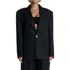 Naked Wardrobe Oversize Linen Blazer In Black
