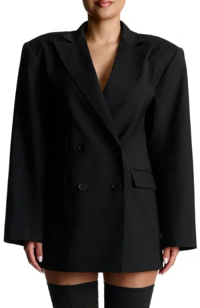 Naked Wardrobe Oversize Long Sleeve Blazer Dress In Black