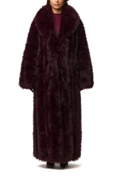 Naked Wardrobe Pelted Faux Fur Coat In Brown