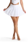 Naked Wardrobe Pleated A-line Miniskirt In White