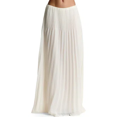 Naked Wardrobe Pleated Chiffon Maxi Skirt In White