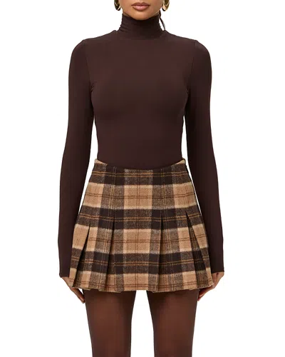 Naked Wardrobe Pleated Plaid Mini Skirt In Multi