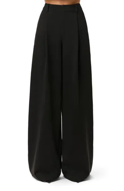 Naked Wardrobe Pleated Wide Leg Pants In Black