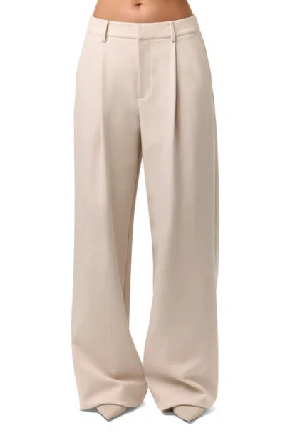 Naked Wardrobe Pleated Wide Leg Pants In Green