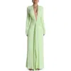 Naked Wardrobe Plunge Neck Long Sleeve Stretch Jersey Maxi Dress