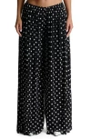 Naked Wardrobe Polka Dot Mesh Wide Leg Pants In Multi
