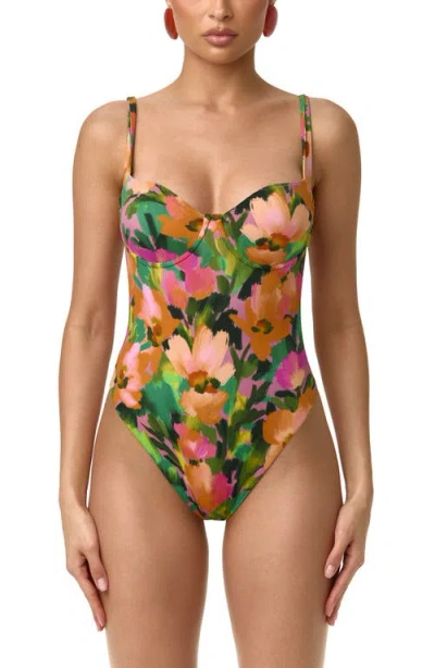 Naked Wardrobe Print Tank Bodysuit In Green