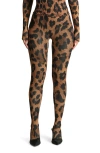 Naked Wardrobe Print Toe Leggings In Leopard