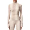 Naked Wardrobe Print Turtleneck Top In Gold