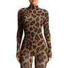 Naked Wardrobe Print Turtleneck Top In Leopard