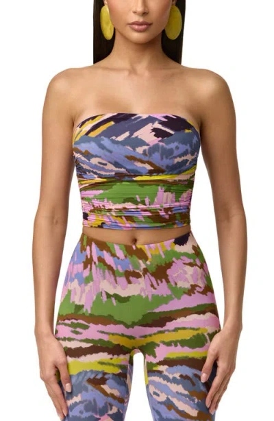 Naked Wardrobe Printed Crop Tube Top In Multi