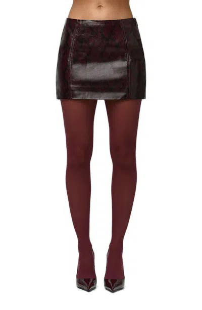 Naked Wardrobe Python Embossed Faux Leather Miniskirt In Black
