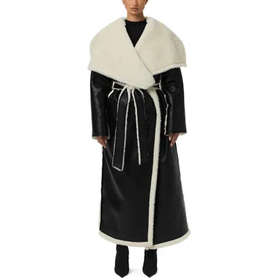 Naked Wardrobe Reversible Faux Shearling Jacket In Black