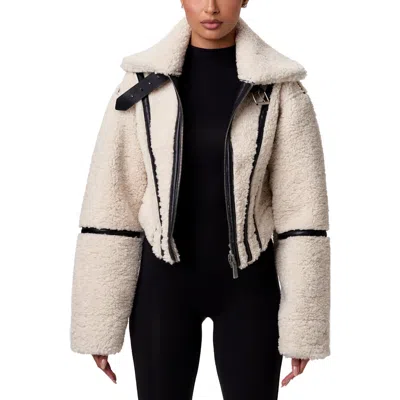 Naked Wardrobe Reversible Faux Shearling Jacket In Multi