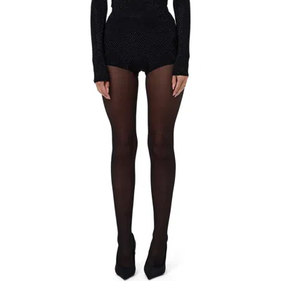 Naked Wardrobe Rhinestone Hot Shorts In Black