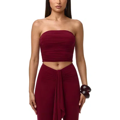 Naked Wardrobe Rippled Tube Top In Red