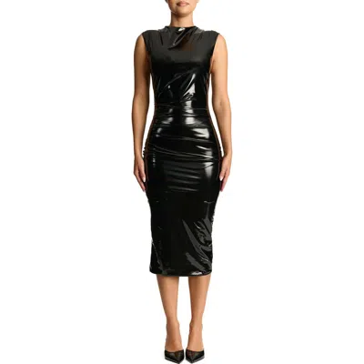 Naked Wardrobe Ruched Midi Dress In Black