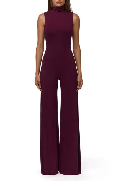 Naked Wardrobe Scrunch Neck Straight Leg Jumpsuit In Purple