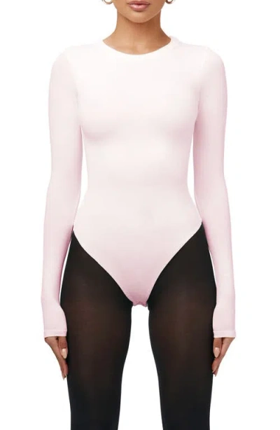 Naked Wardrobe Sculpt Crewneck Bodysuit In White