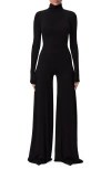 Naked Wardrobe Sculpt Turtleneck Wide Leg Jumpsuit