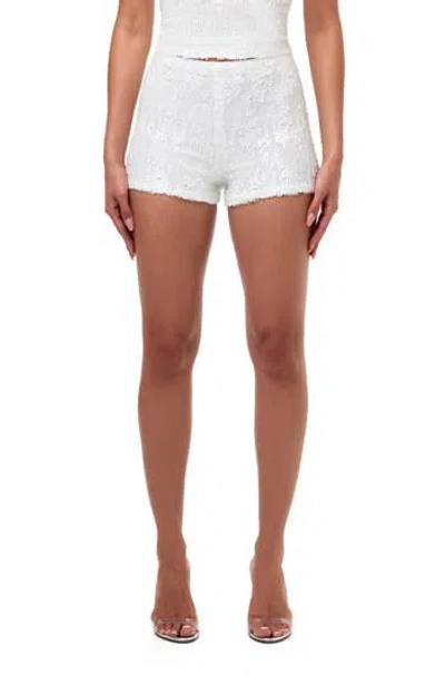 Naked Wardrobe Sequin Hot Shorts In White
