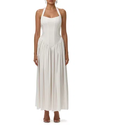 Naked Wardrobe Shirting Halter Maxi Dress In White