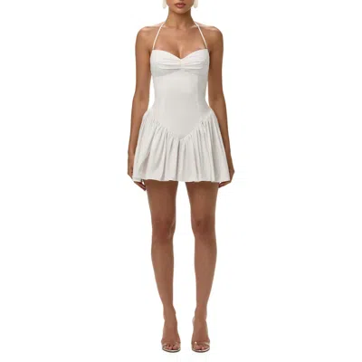 Naked Wardrobe Shirting Halter Minidress In White