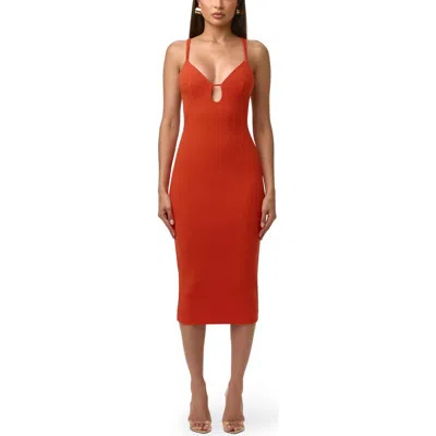 Naked Wardrobe Sleeveless Crepe Midi Dress In Orange