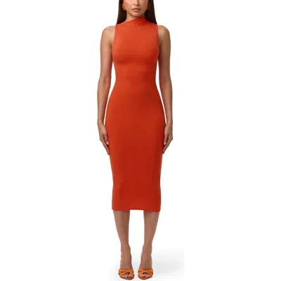 Naked Wardrobe Sleeveless Midi Dress In Orange