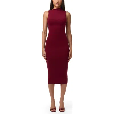 Naked Wardrobe Sleeveless Midi Dress In Burgundy