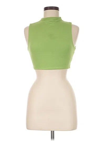 Pre-owned Naked Wardrobe Sleeveless Top Green Halter Neckline Tops