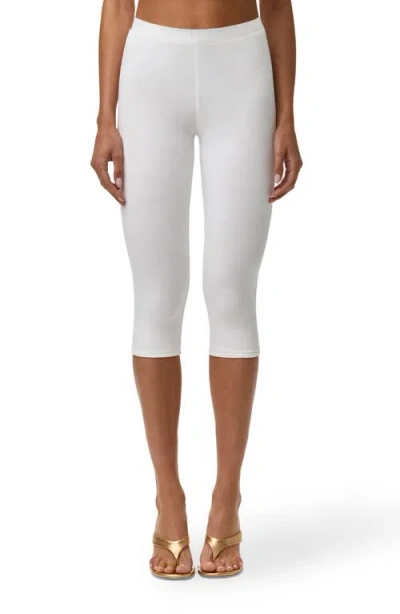 Naked Wardrobe Smooth Capri Leggings In White