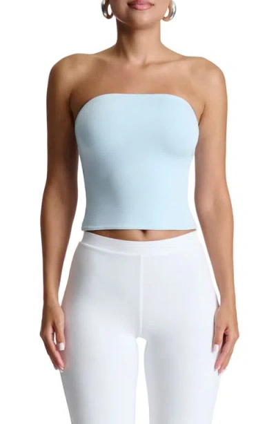 Naked Wardrobe Smooth Crop Tube Top In Baby Blue