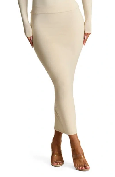 Naked Wardrobe Smooth Maxi Skirt In Cream