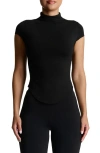 Naked Wardrobe Smooth Mock Neck Crop Top In Black