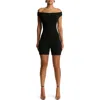 Naked Wardrobe Smooth Off The Shoulder Romper In Black