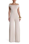 Naked Wardrobe Smooth Off The Shoulder Wide Leg Jumpsuit
